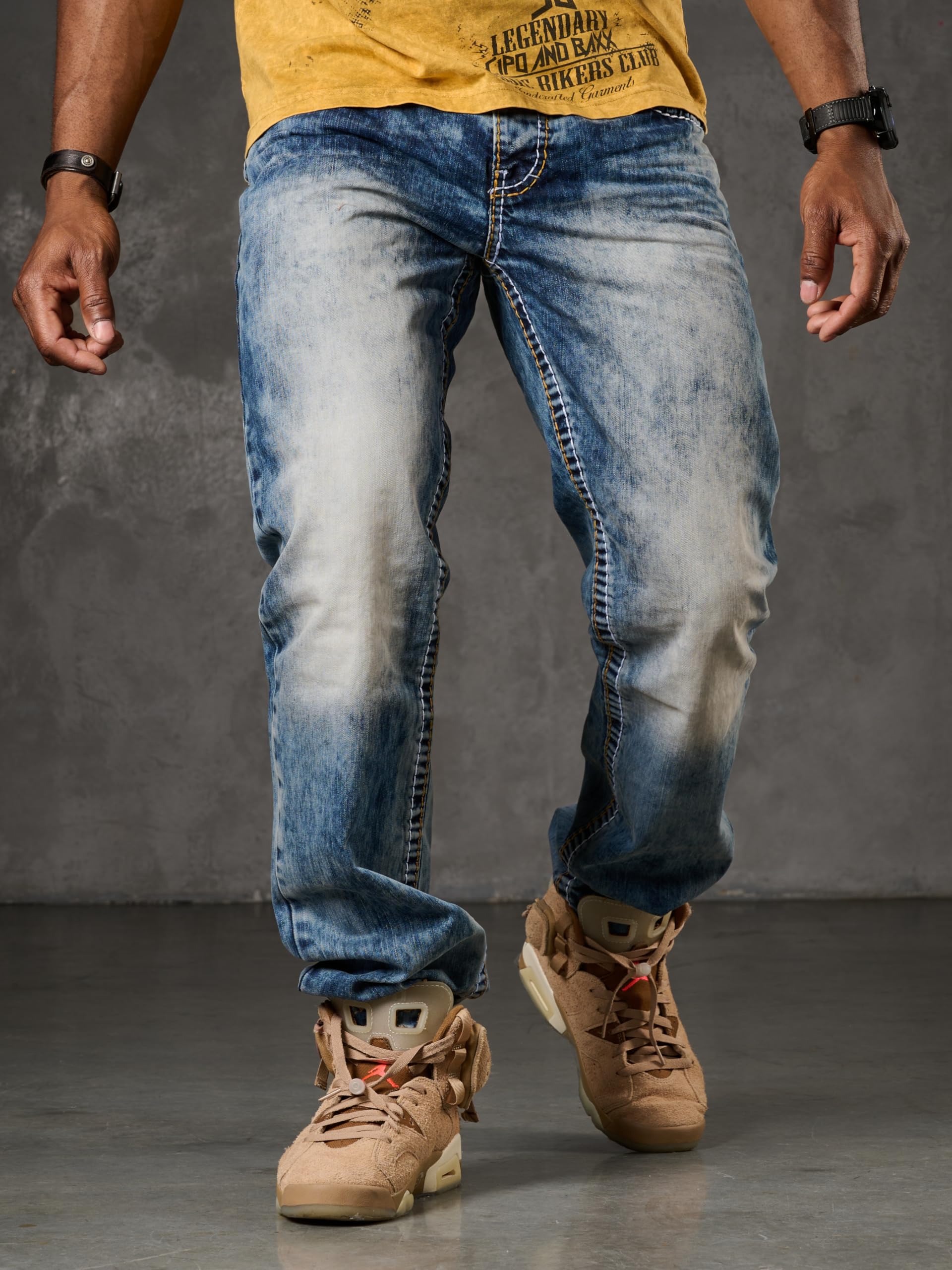 Cipo & Baxx Vaqueros para Hombre | Varios diseños con detalles desgastados, lavado a piedra y cargo, costuras decorativas, bolsillos y cremalleras