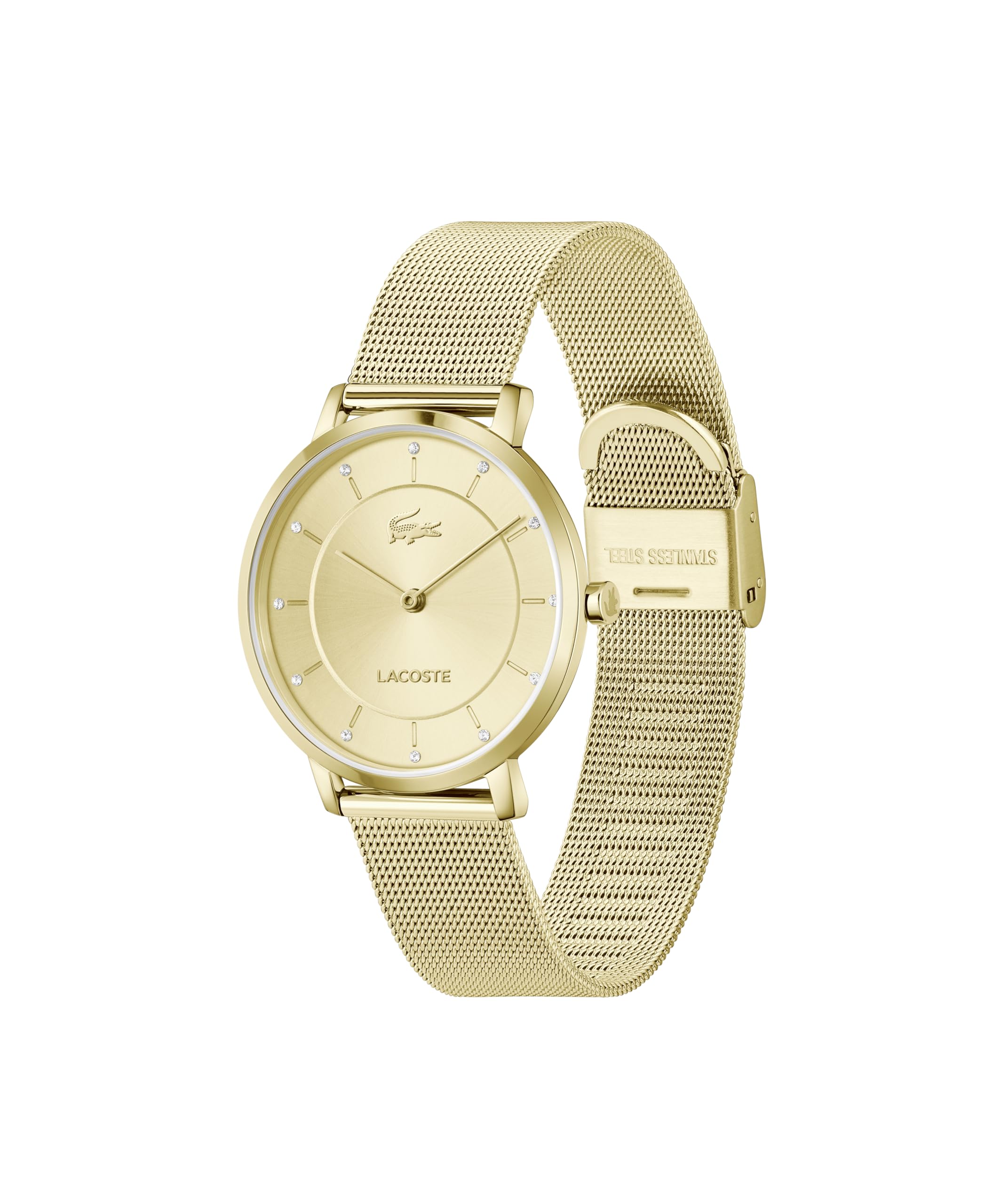Lacoste Montre Analogique à Quartz Femme Crocorigin Acier Inoxydable Mesh