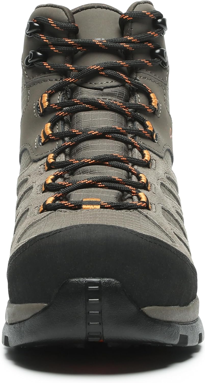 Men’s 6 Inch Waterproof Work Boots with Composite Toe, Electrical Hazard Safety Boots, Slip Resistant Rubber Sole, Breathable Industrial Construction Boots for Outdoor Work & construction D61203