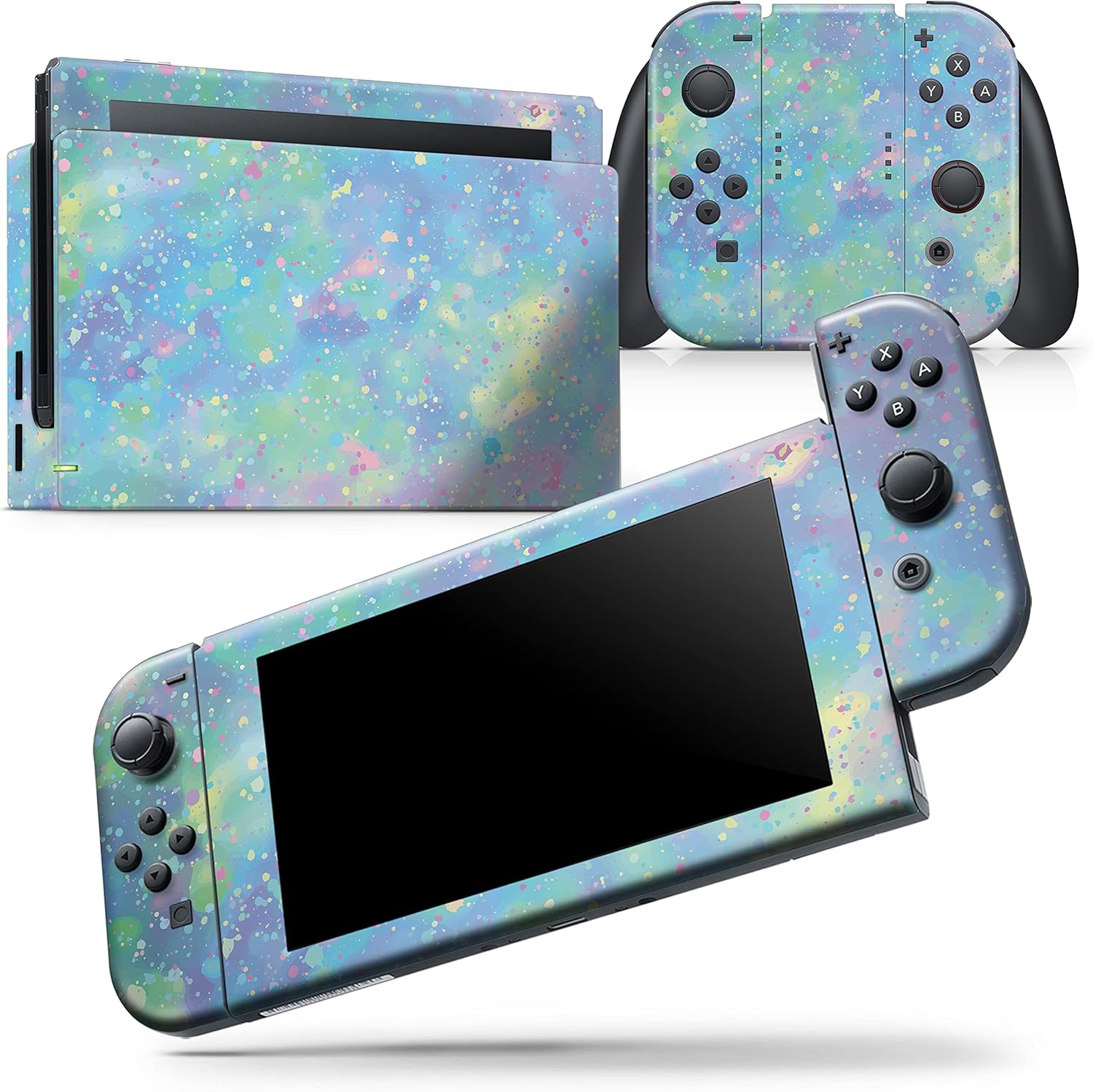 Design Skinz - Compatible with Nintendo Switch Lite - Skin Decal Protective Scratch-Resistant Removable Vinyl Wrap Cover - Splattered Opal Gemstone V1