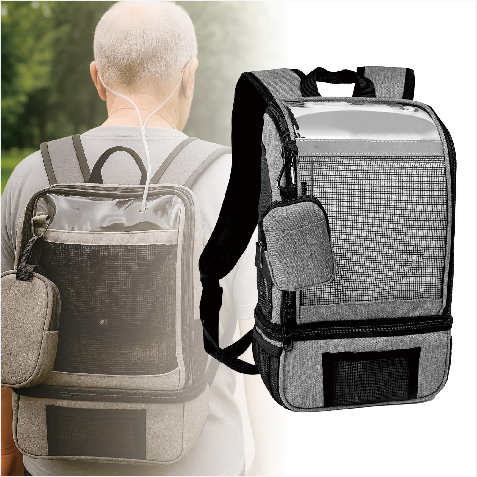 POC - Zaino portatile per Inogen G3/G5/Rove 6, con strisce riflettenti