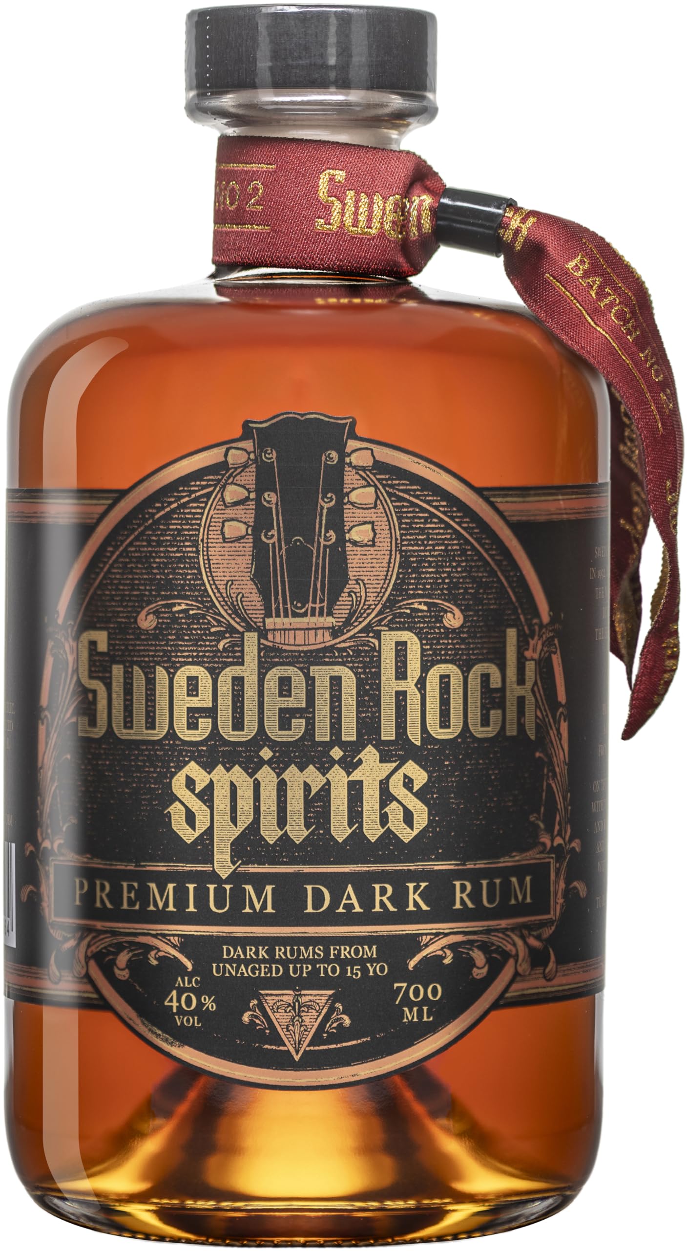 Sweden Rock Dark Rum 15 | Hergestellt in der Dominikanischen Republik | 40% Vol. | 700 ml
