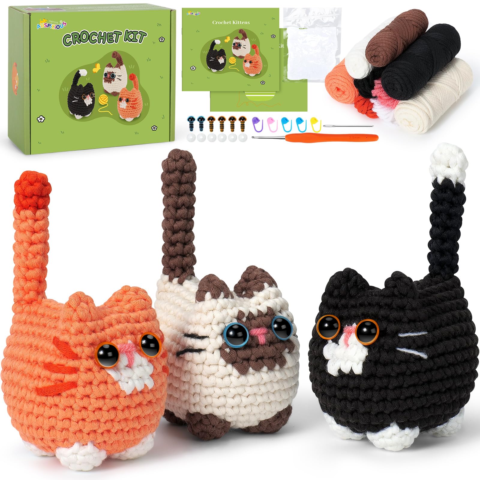 DIY Cat Crochet Kit - Beginner Crochet Animal Kit -1
