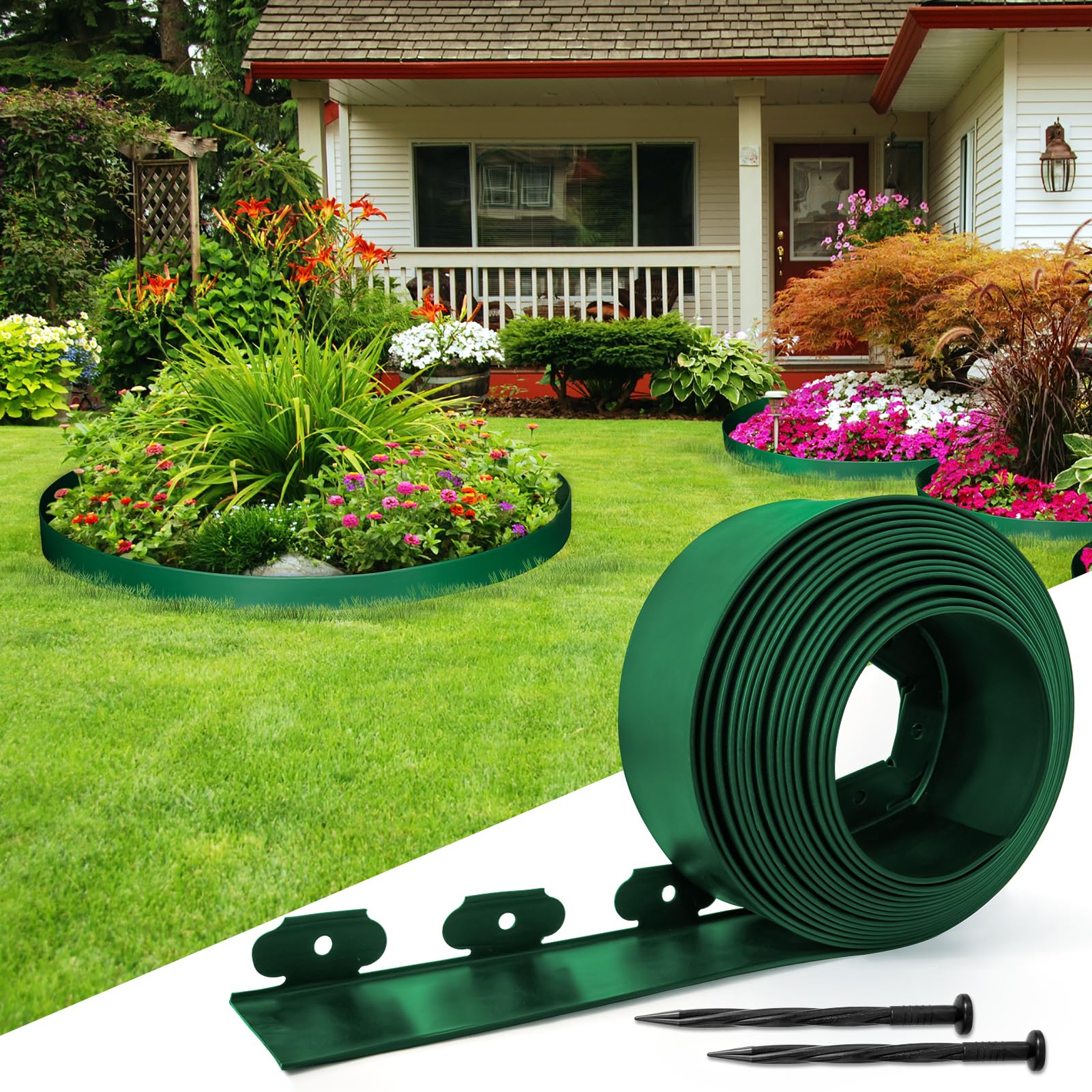 Amazon.co.jp: Art3d ガーデンエッジ 土留め 30本釘付き、掘削不要