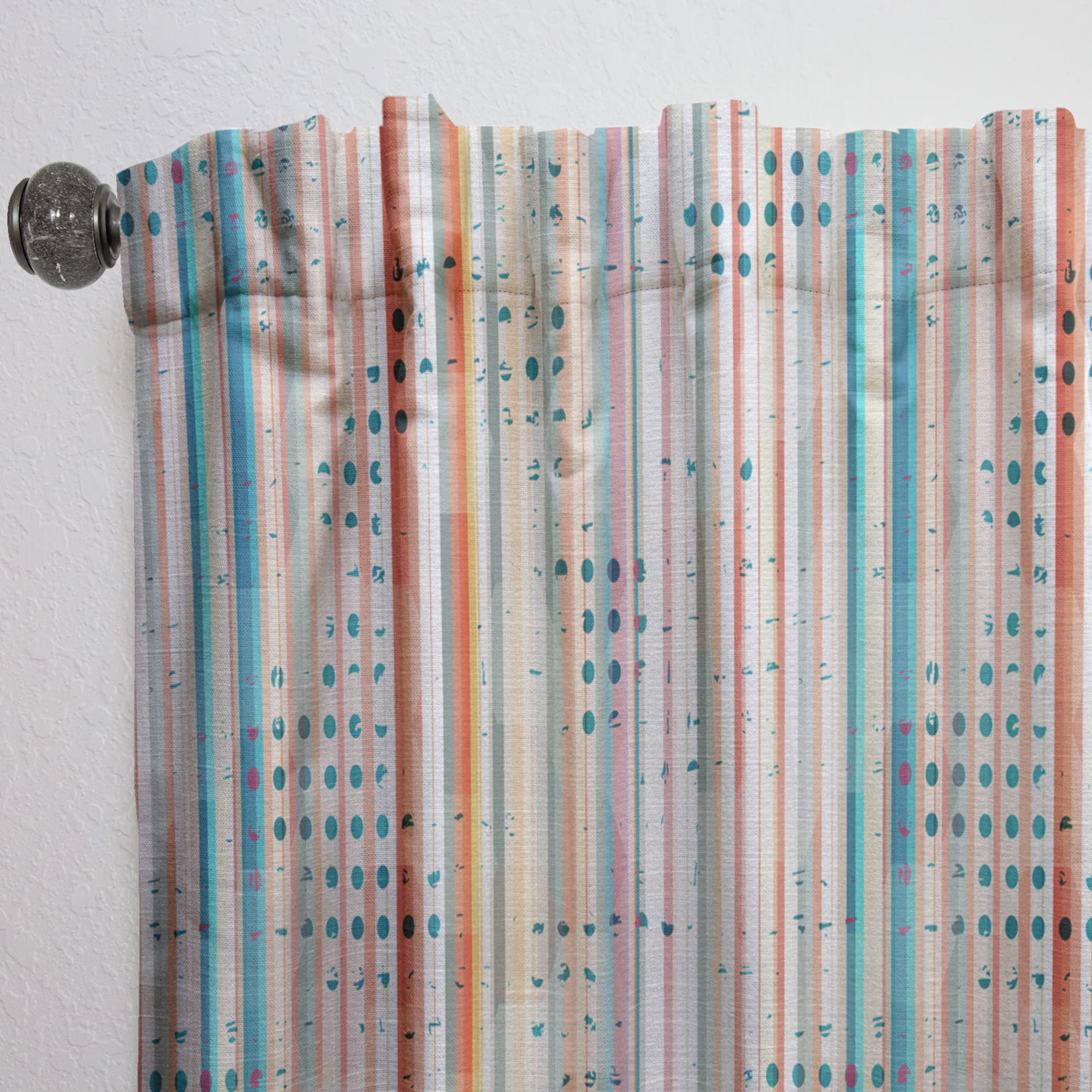 DesignQ Grunge Line Rideaux pour Chambre à Coucher, Salon, Isolation Thermique, 132 x 160 cm