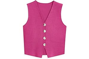 Elegant and Versatile Women's Pink V-Neck Vest