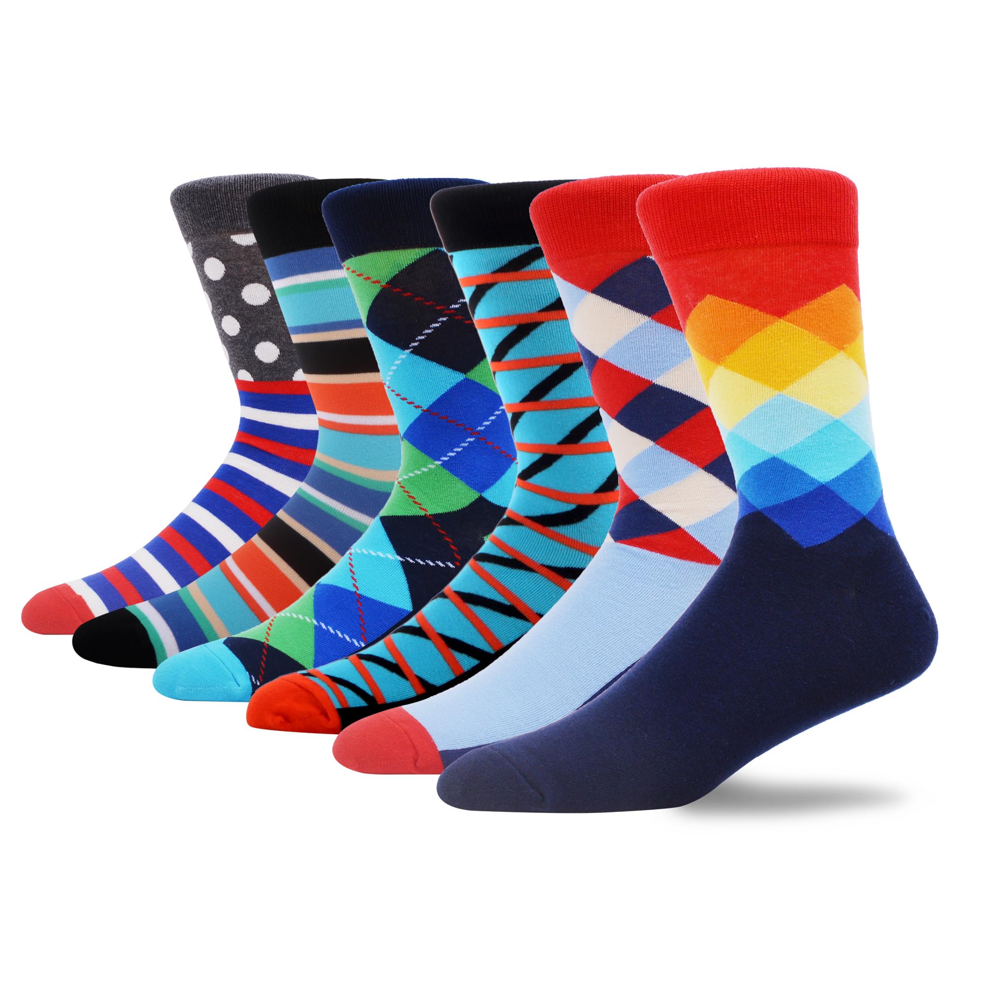 MAKABO 6 Parr Lustige Socken Herren 43-46, Kuschel Geometrische Socken