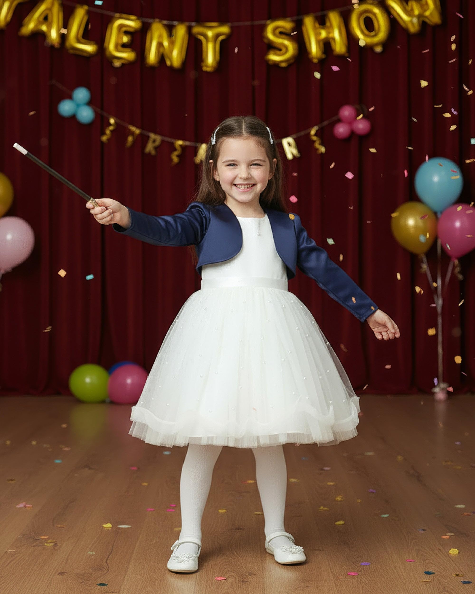BlackButterfly Kinder Satin Langarm Bolero Mädchen
