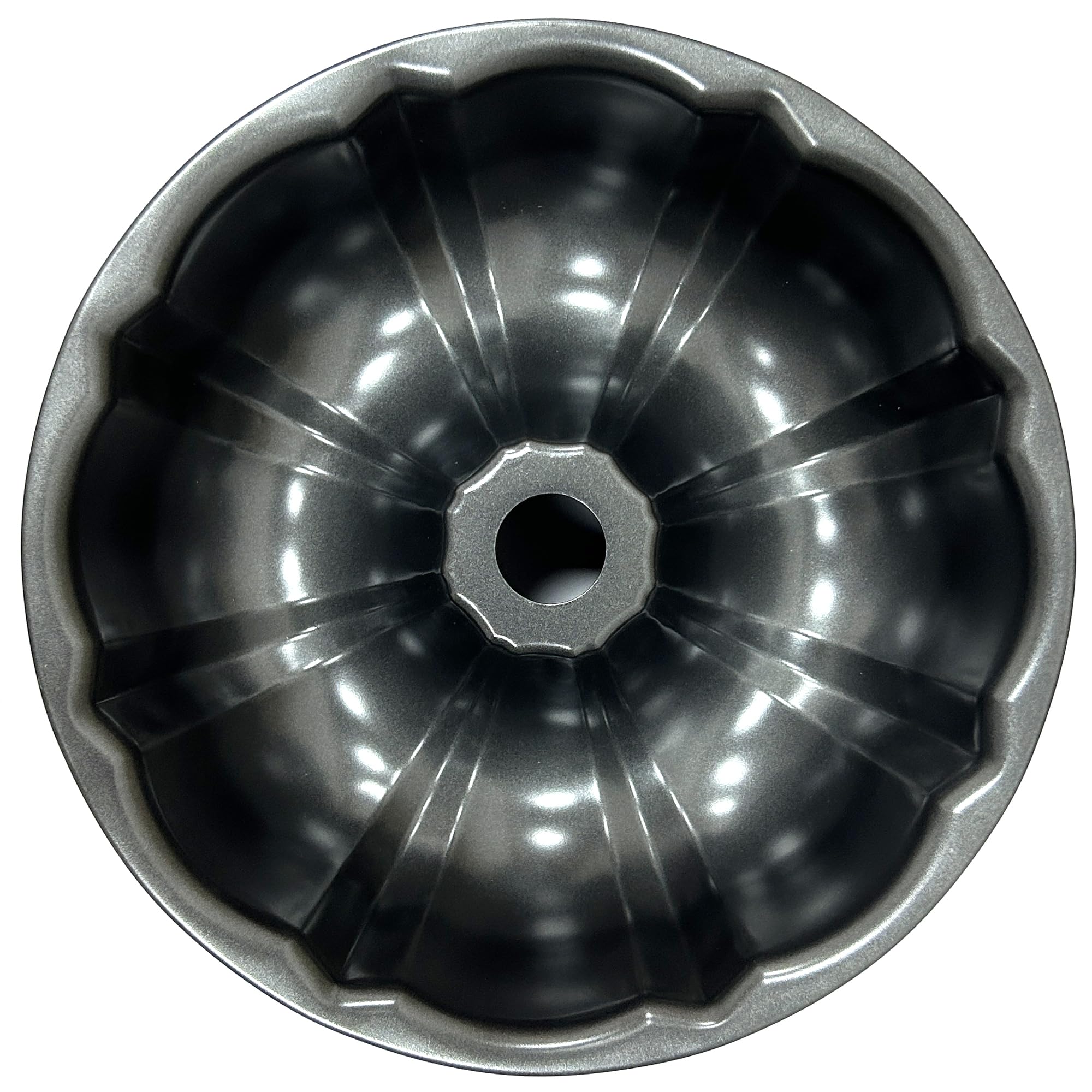 Classic Bakeware - Molde estriado antiadherente de 9.5 pulgadas, tubo de acero al carbono resistente, color gris 4