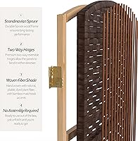 Vista 14 de Red Lantern Divisor de habitación de 4 paneles blanco con tejido de diamante de 7 pies de alto