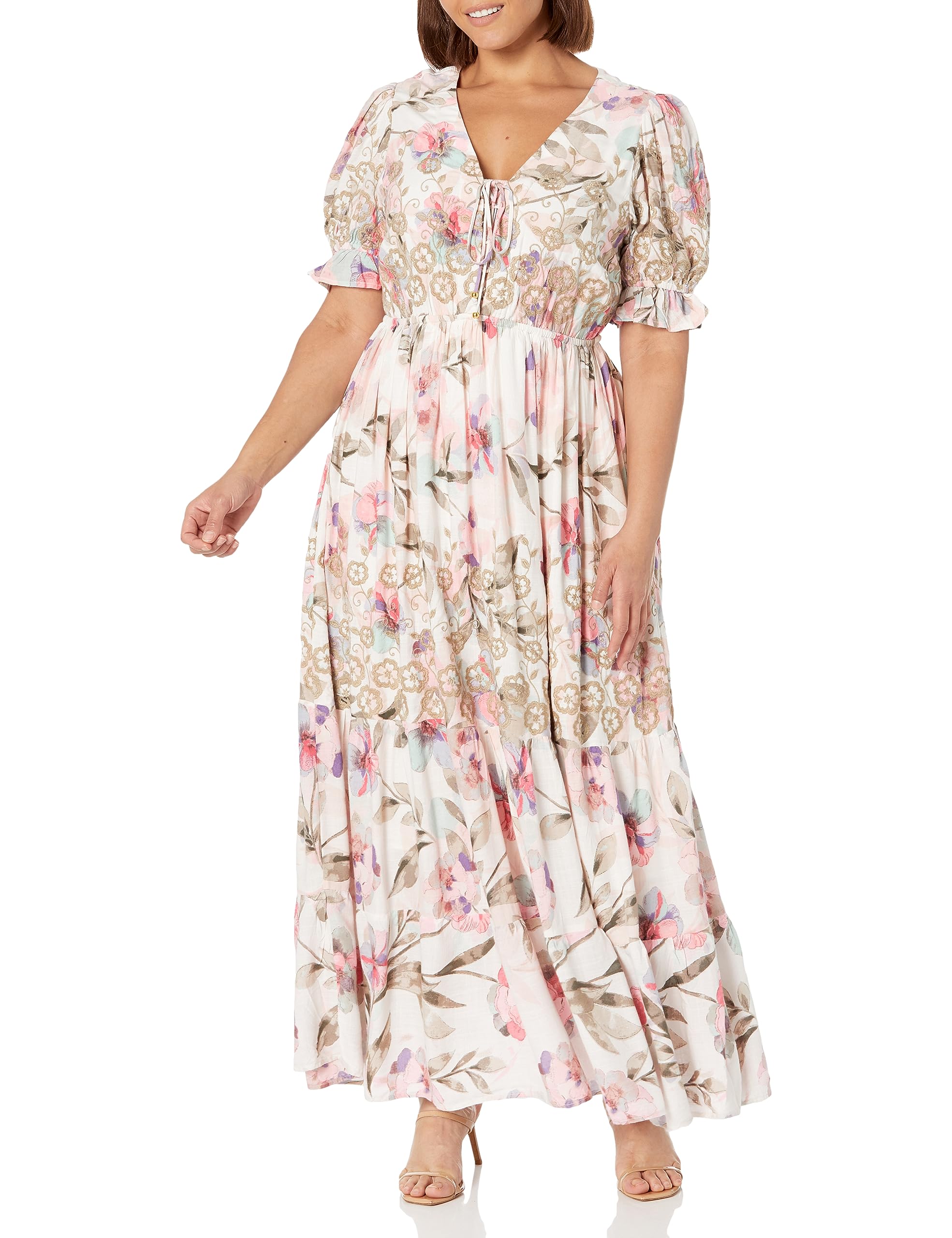 Avenue womens Avenue Plus Size Maxi Emelia Prt Dress