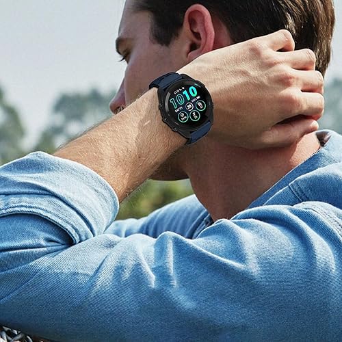 Miniatura 7 de OVERSTEP Correa de silicona de 0.866 in compatible con Garmin Vivoactive 4, Venu 2, Forerunner 265, 255, Samsung Gear S3 Frontire, Galaxy Watch