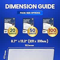Vista 8 de Hojas de Laminación Sin Calor Autosellantes de 8.5 x 11 Pulgadas, Paquete de 100, Grosor de 4 mil, Transparentes, Sin Máquina Hojas de Laminación