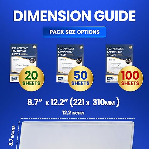 Miniatura 8 de Hojas de Laminación Sin Calor Autosellantes de 8.5 x 11 Pulgadas, Paquete de 100, Grosor de 4 mil, Transparentes, Sin Máquina Hojas de Laminación