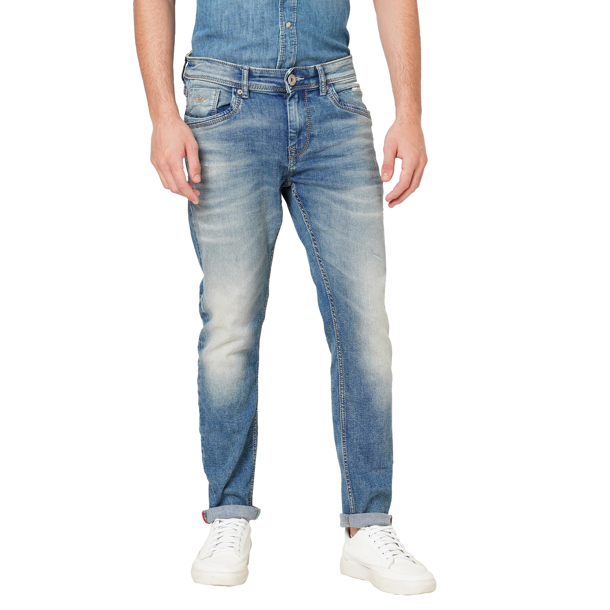 rookies Cool Stride Men's Lowrise Slim Fit Jeans with Tapered Ankles-picture-20