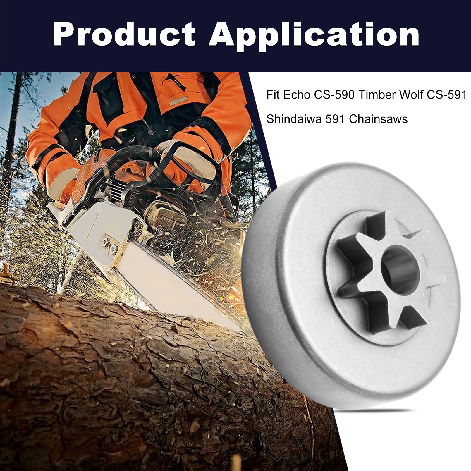 1 cm 7T A556001580 Tambour d'embrayage pour Echo CS-590 Shindaiwa 591