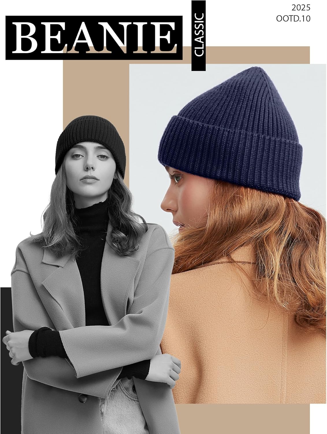 vidsel 50% Wool Thick Beanie Hat for Men Women, Seamless Winter Knit Skull Cap, Cuffed Fisherman Beanie Warm Watch Cap - Image 5