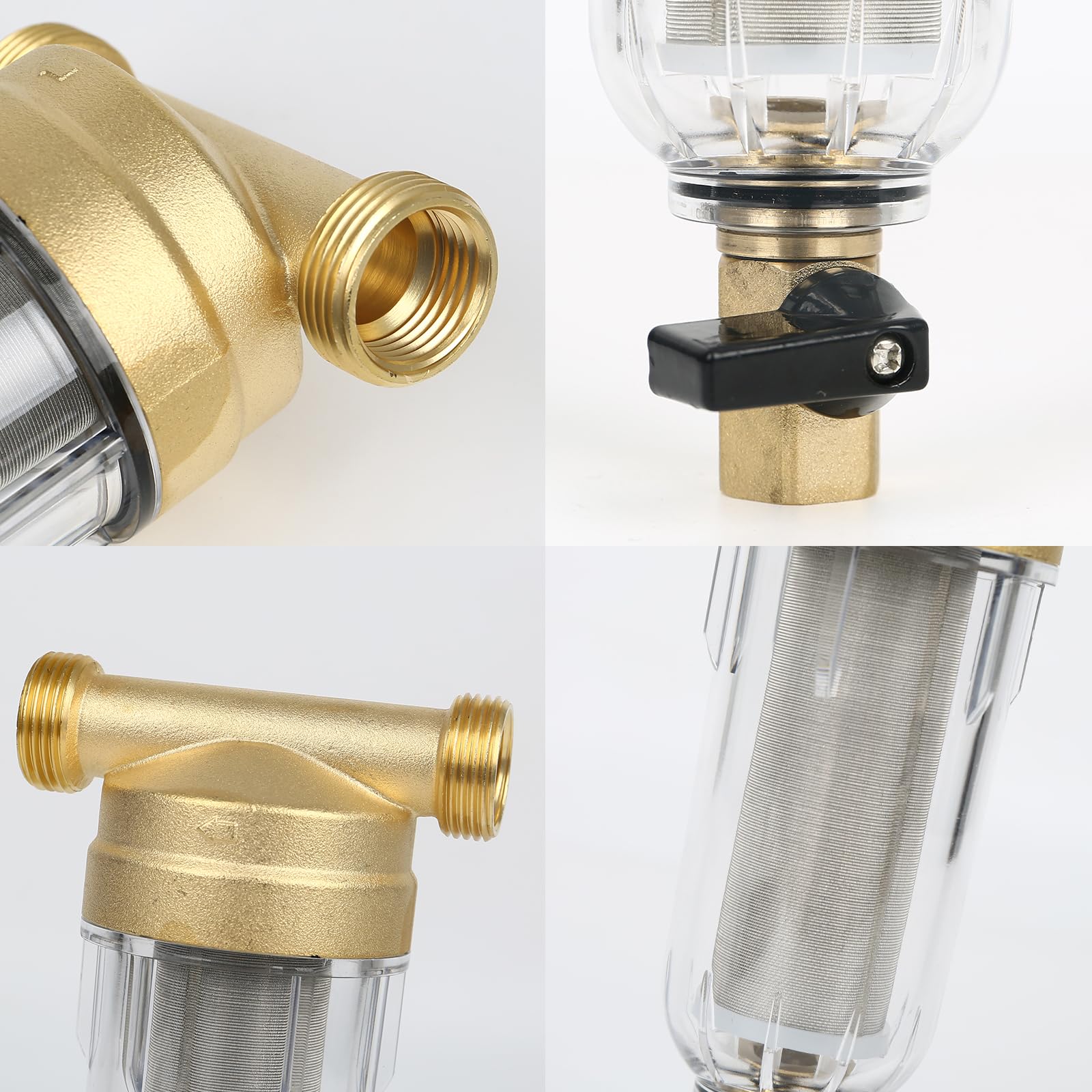 Filtro per acqua di risciacquo 100 micron - Riutilizzabile - Spin-Down - Pre-filtro per tubo dell'acqua del pozzo - Filtro per sedimenti (G 3/4")