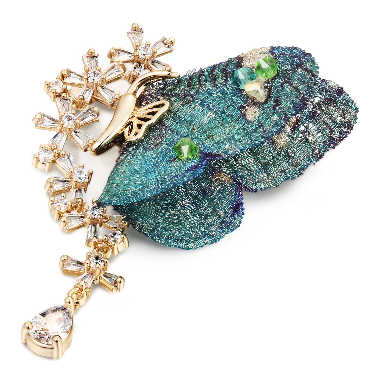 SHE’S FREE STYLE JUST FOR YOU Damen Brosche – Handgestickte Schmetterling brosche vintage mit Zirkonia, Modische broschen & anstecknadeln für damen – Elegante Accessoires für Kleidung & Anlass