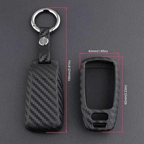 Miniatura 6 de M.JVisun Funda de silicona suave con textura de fibra de carbono para Audi A4 A4L A5 A6 A7 A8 Q5 R8 RS Q3 RS4 RS5 RS7 S4 S5 S6 S7 S8 SQ5 SQ7 TT TTS