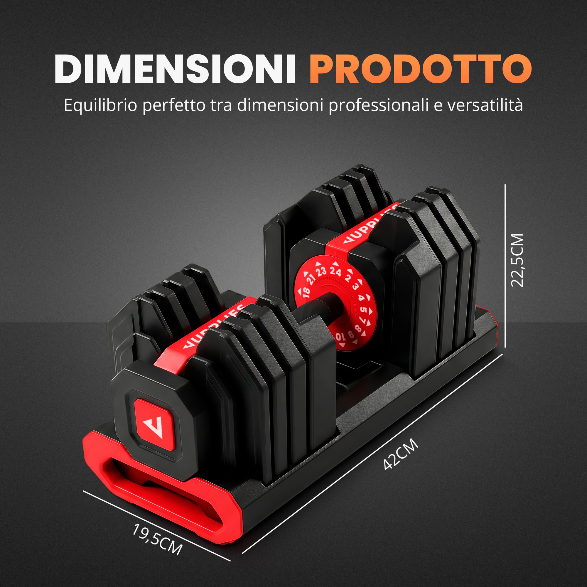 JUPPLIES Manubrio Regolabile 2-24 kg