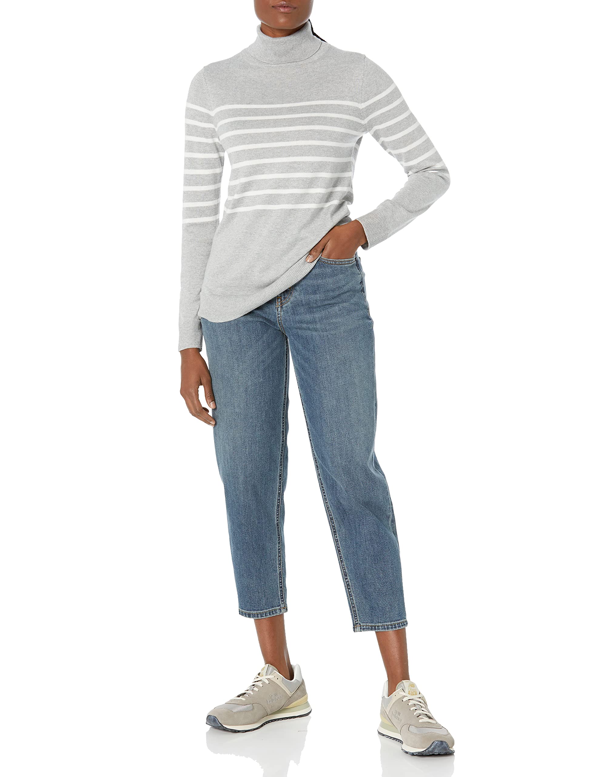 Amazon Essentials Maglione A Collo Alto E Maniche Lunghe Leggero con vestibilità Classica (Taglie Forti Disponibili) Donna