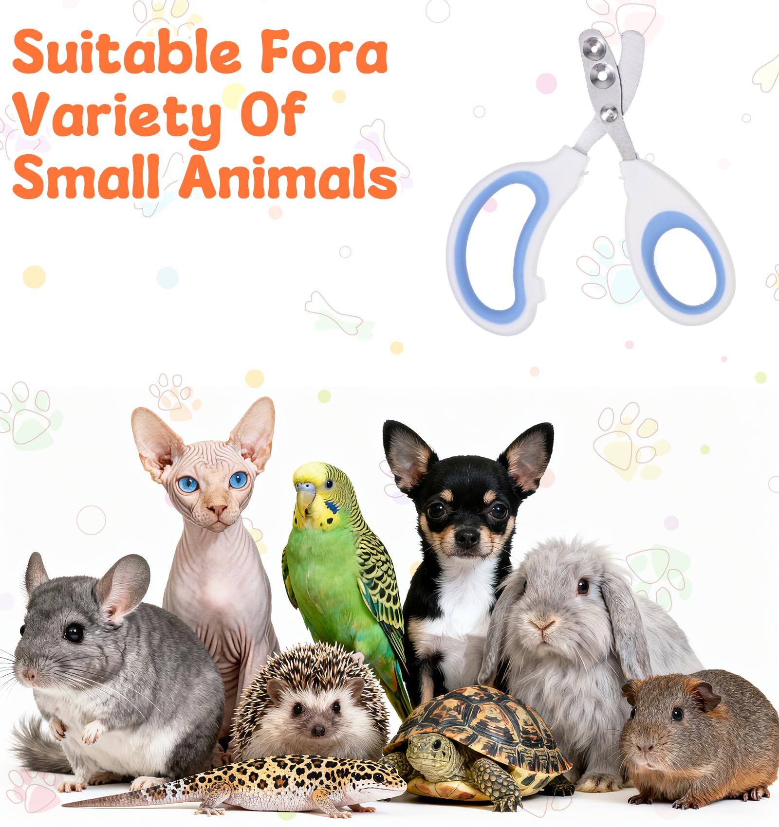 2Pcs Pet Nail Clippers, Dog Cat Nail Clipper with Guard for Cats Small Dogs Animal Claws Trimmer Ideal for Bearded Dragon Cats Rabbit, Non-slip Handle & Stainless Steel Blades, Safe & Easy to Use - image 3