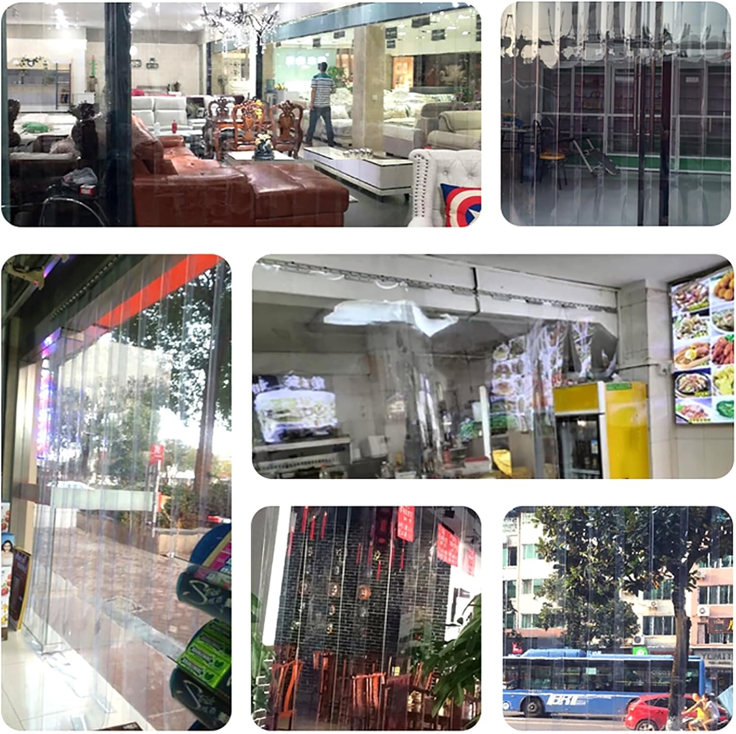 Door Curtain Freezer stripdoor，Strip Curtain Door Curtains Transparent PVC，for or Winter, Freezer, Cooler, Warehouse Commercial Doors，for Bedroom Living Room Bathroom(105x270cm/41.34x106.3in)