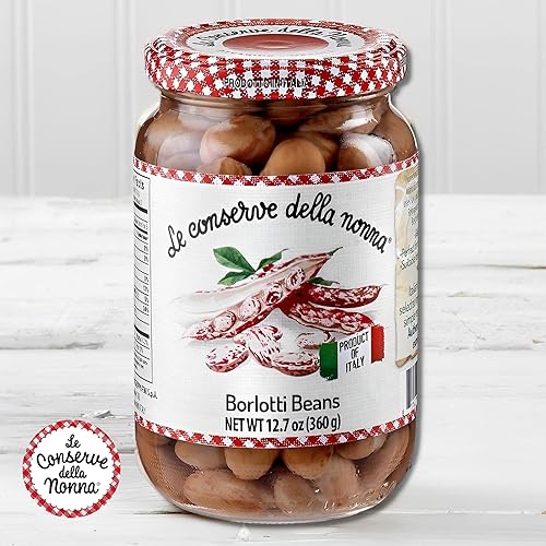 Miniatura 3 de Le Conserve Della Nonna Borlotti Beans Conserva de verduras - Frijoles conservados italianos - Sin conservantes artificiales añadidos - Ingredientes