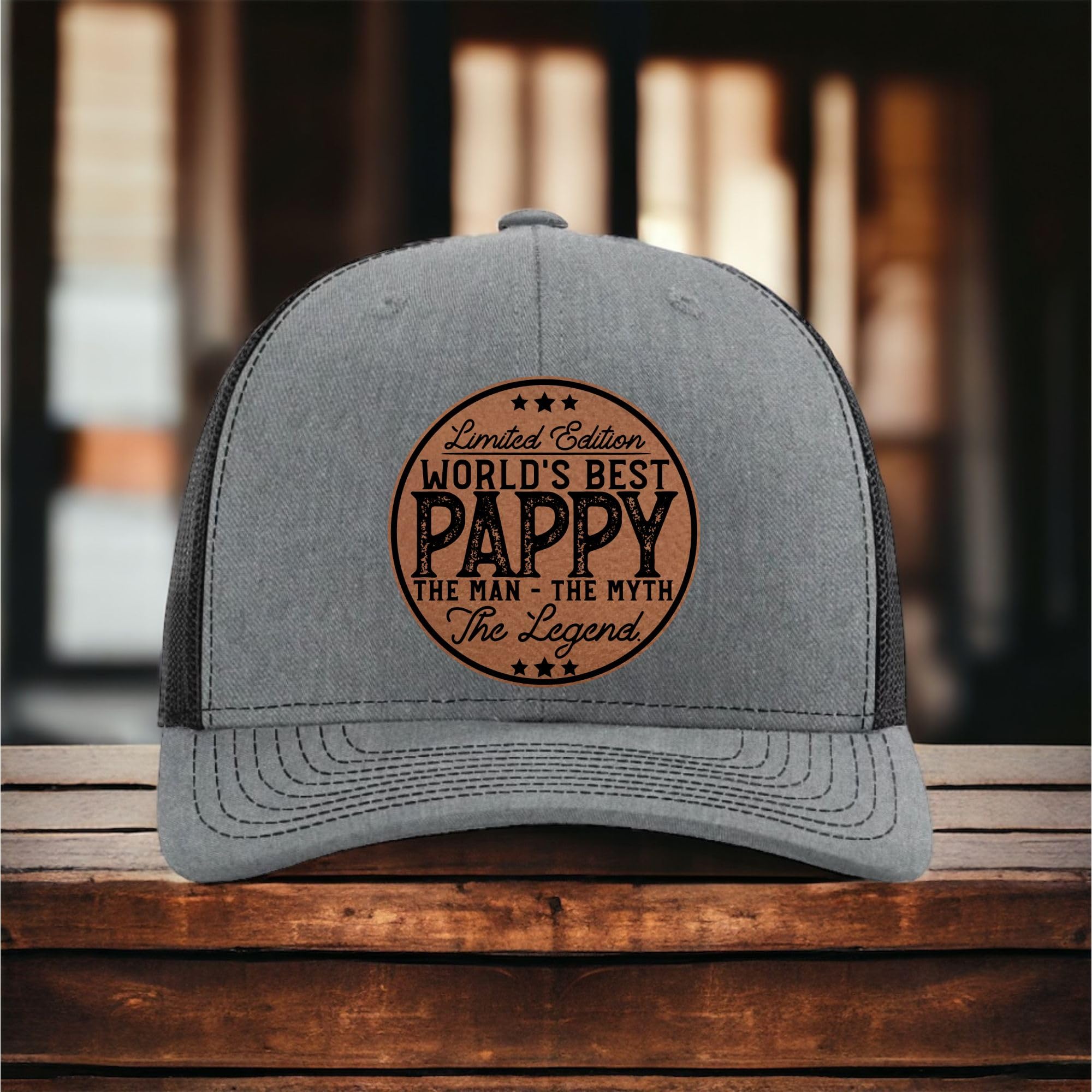 Pappy Gifts - Fathers Day Hats for Grandpa - Worlds Best Pappy - Promoted to Grandpa Fathers Day Christmas Birthday Gift - Man Myth Legend - Golf Hats for Men 2025 - Richardson 112 Trucker Hat