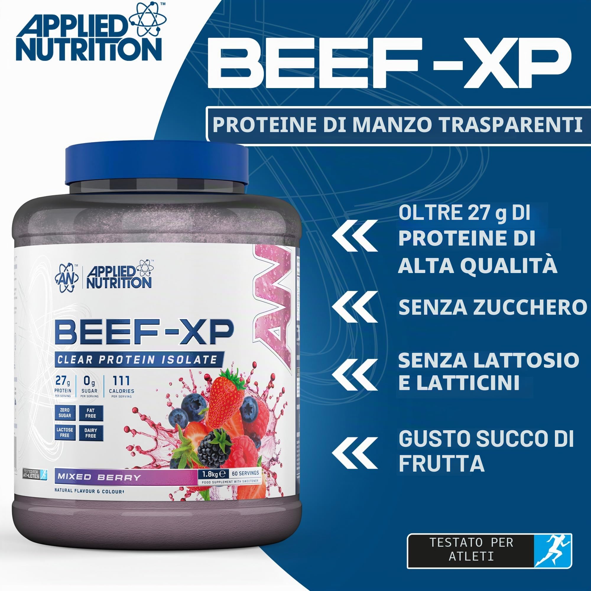 Applied Nutrition Beef-XP (1800g) Misto di frutti di bosco - Proteine - Proteine del manzo