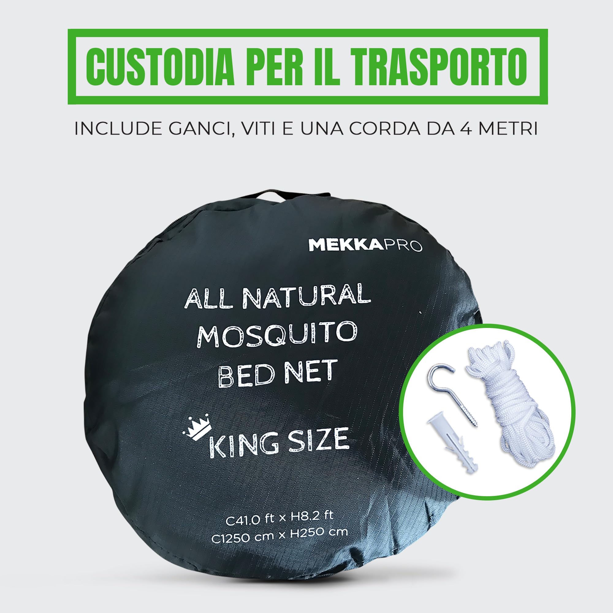MEKKAPRO Zanzariera Letto Matrimoniale XL, Zanzariera da Letto Matrimoniale a Baldacchino, Culle o Amache, Zanzariera per Letto Matrimoniale con 2 Aperture, Contro Mosche, Vespe e Altri Insetti