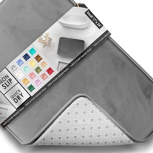 Miniatura 169 de Clara Clark - Tapetes para baño de espuma viscoelástica, terciopelo y felpa ultra suave, antideslizantes, lavables a máquina y de secado rápido,