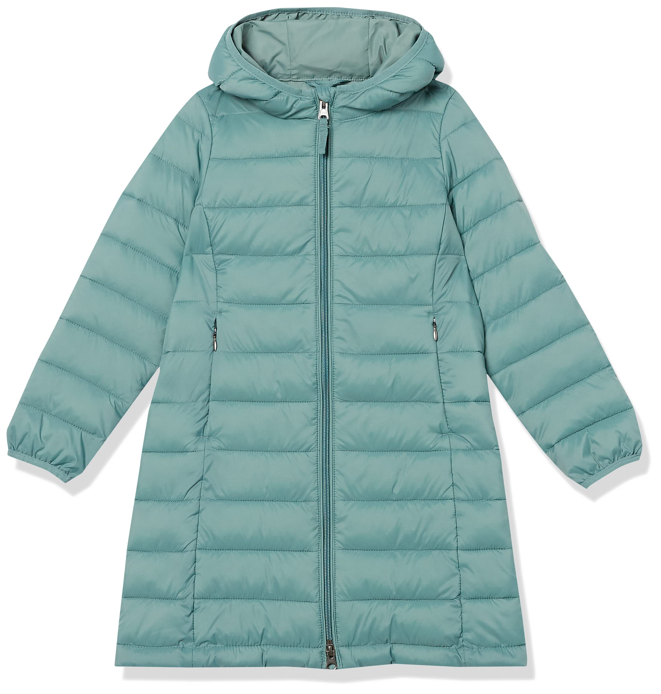 Photo 1 of Amazon Essentials Girls and Toddlers' Long Lightweight Hooded Puffer Jacket Small Green