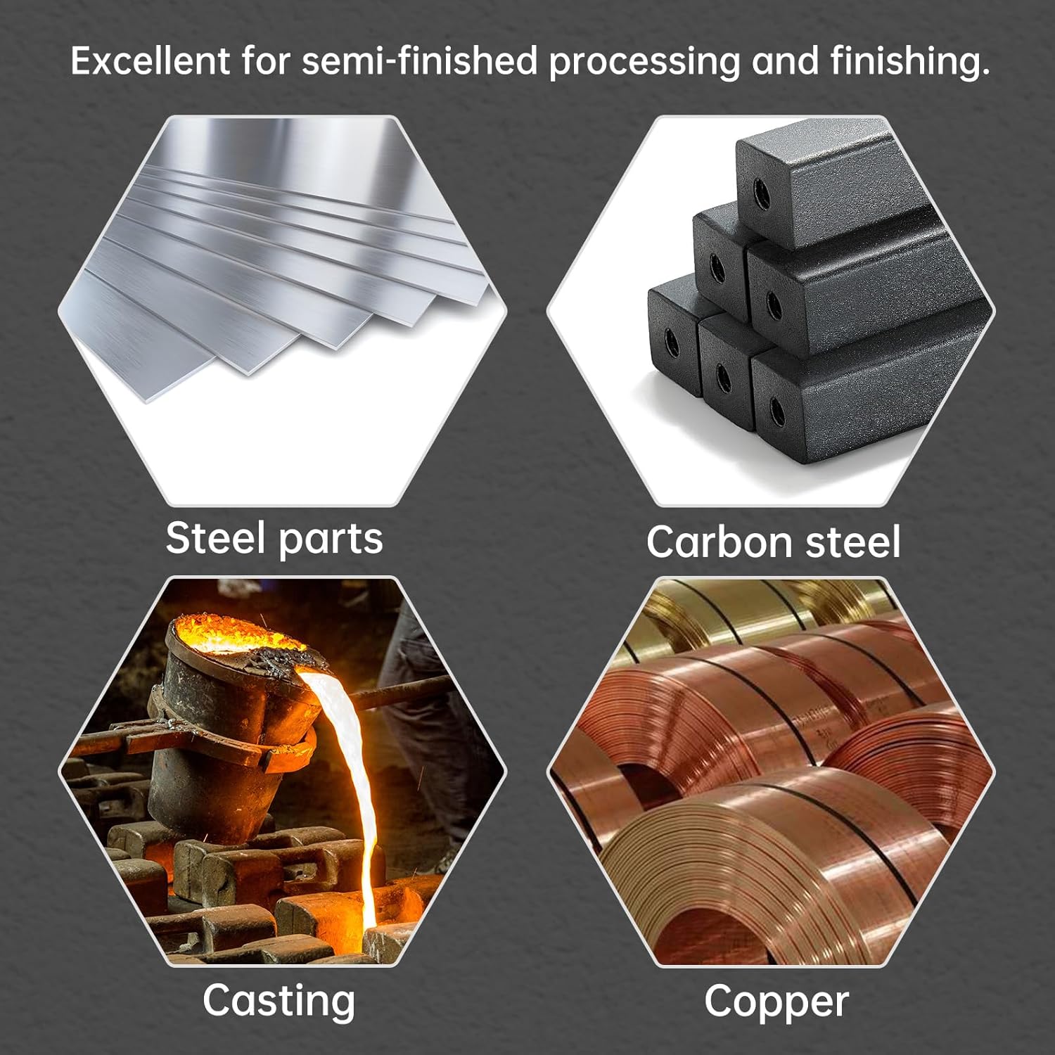 5 Pcs Tungsten Carbide End Mills Set - 1/8" 3/16" 1/4" 5/16" 3/8", 4 Flutes CNC Milling Cutters for Hardened Steel, Alloy Steel, Cast Iron (AlTiN TiSiN Coated)