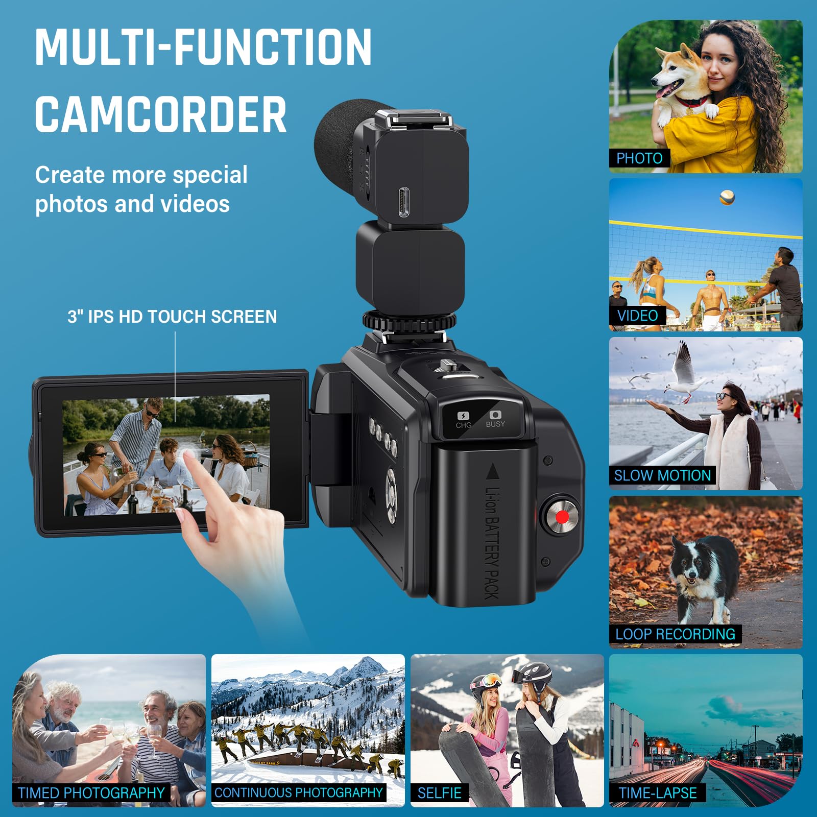 Amazon.com : 8K Video Camera 64MP Camcorder, 18X Digital Zoom with