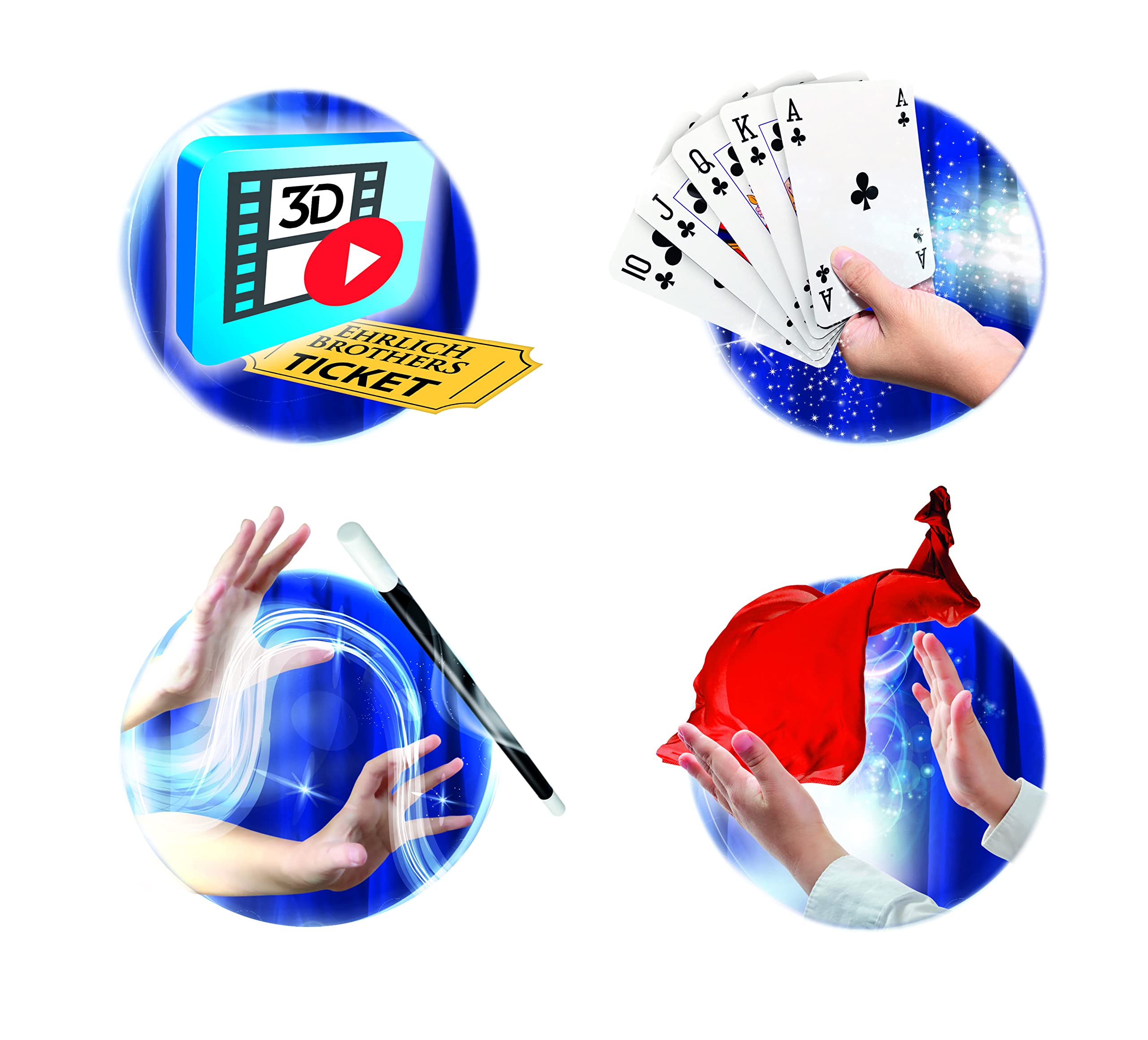 Clementoni Ehrlich Brothers Secrets of Magic - Zauberkasten für Kinder ab 7 Jahren - Magisches Equipment für 30 verblüffende Zaubertricks inkl. 3D Erklärvideos 59312