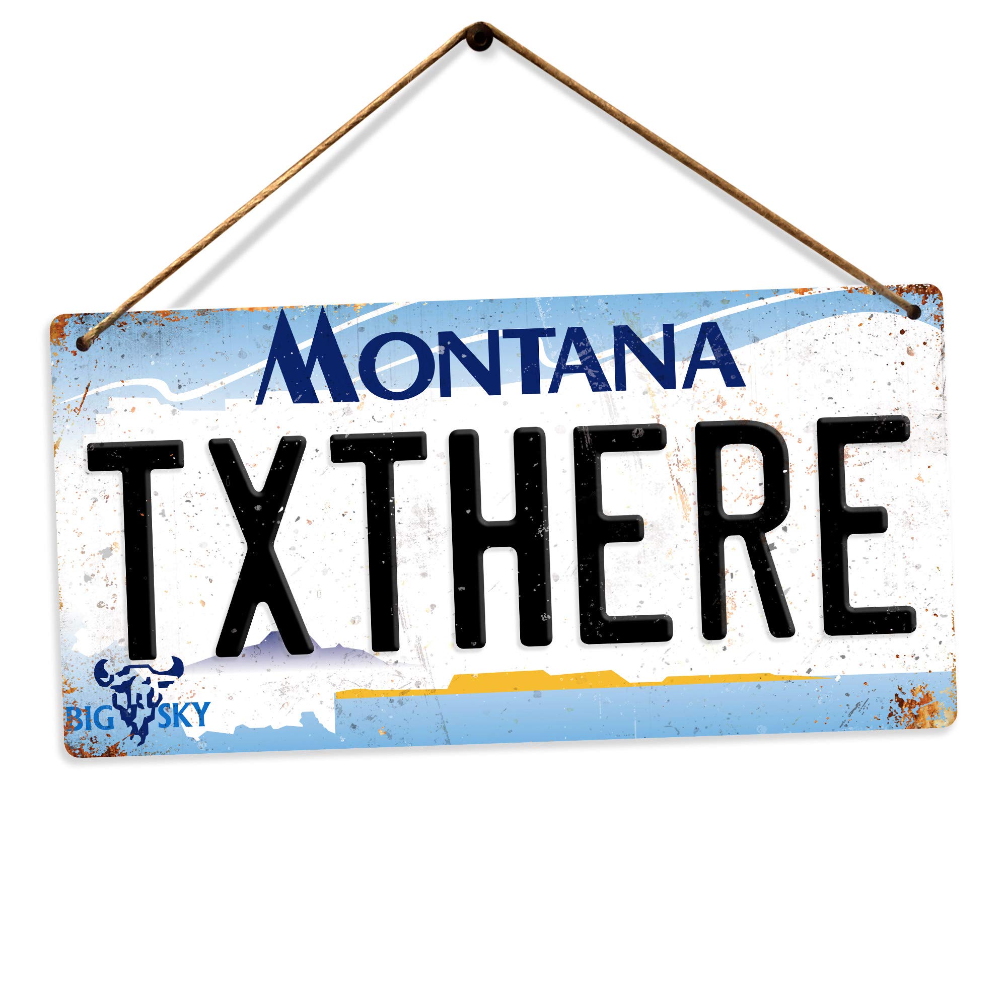 Toasted Merch Montana Personalised American Number Plates - Custom – Holes And Twine | Printed Metal Wall Sign Plaque Show Plate