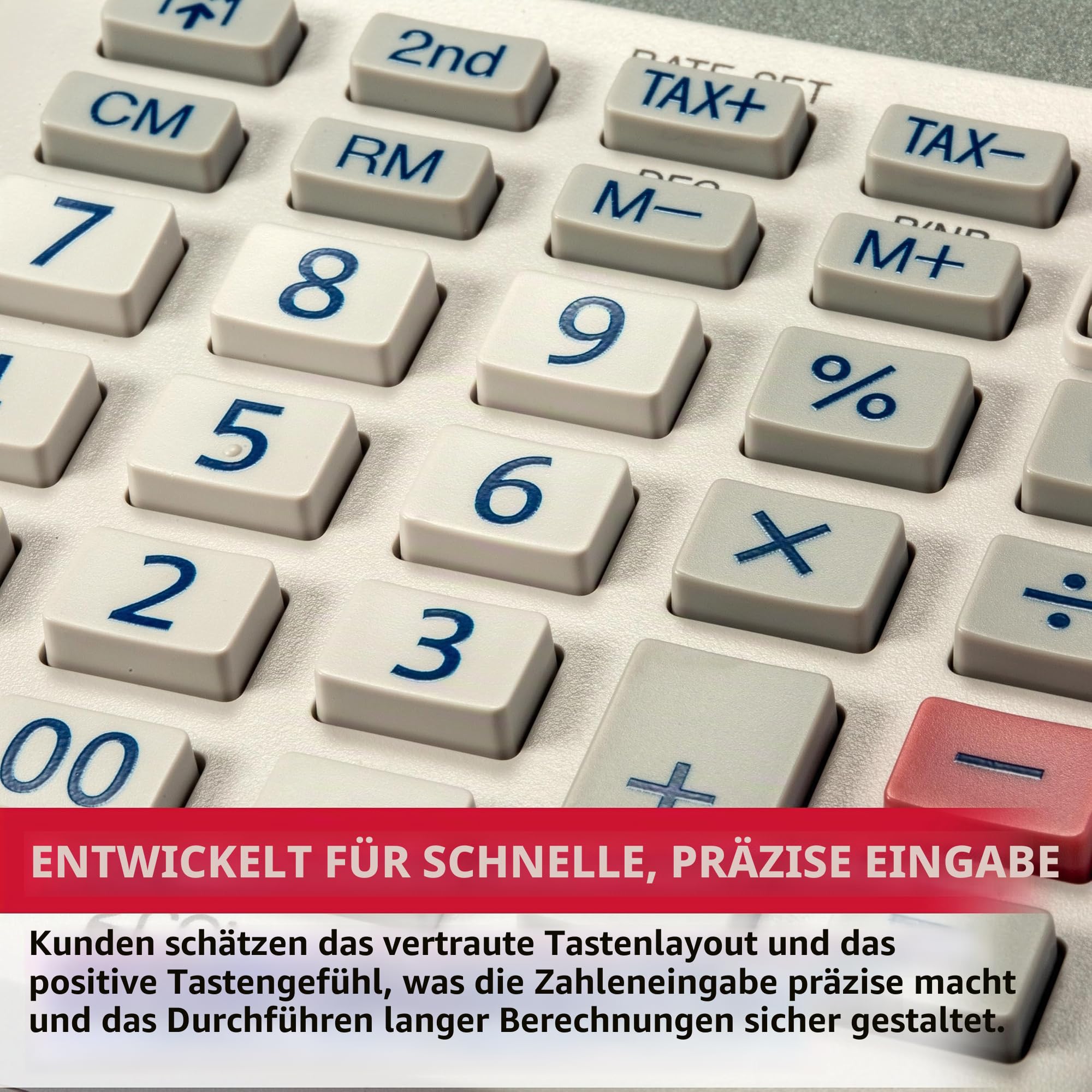 Sharp Druckender Mini-Tischrechner EL-1611V (12-stellige LCD-Anzeige, schwarz rote Druckfarben) grau