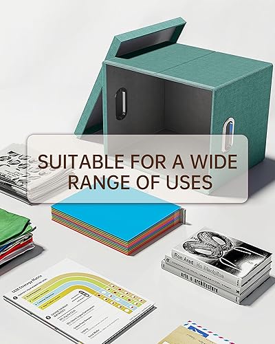 Vista 63 de Organizador de archivos en paquete de 2, caja archivadora portátil con tapa, compatible con carpetas tamaño carta/legal, organizador de documentos