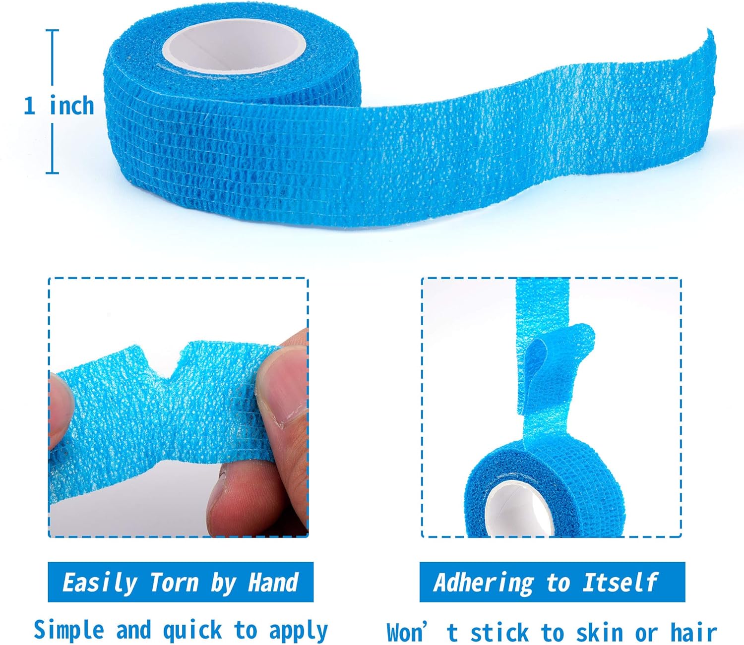 48 Pack 1 Inch X 5 Yards Self Adherent Bandages Wrap Cohesive Wrap Bandages,First Aid Tape,Elastic Self Adhesive Tape,Athletic Tape,Sports wrap Tape for Sports,Wrist,Ankle (Rainbow Color/24 Colors) : Health & Household