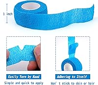 Vista 2 de Paquete de 24 vendajes cohesivos autoadhesivos de 1 pulgada x 5 yardas, cinta de primeros auxilios, cinta autoadhesiva elástica, atlética, cinta