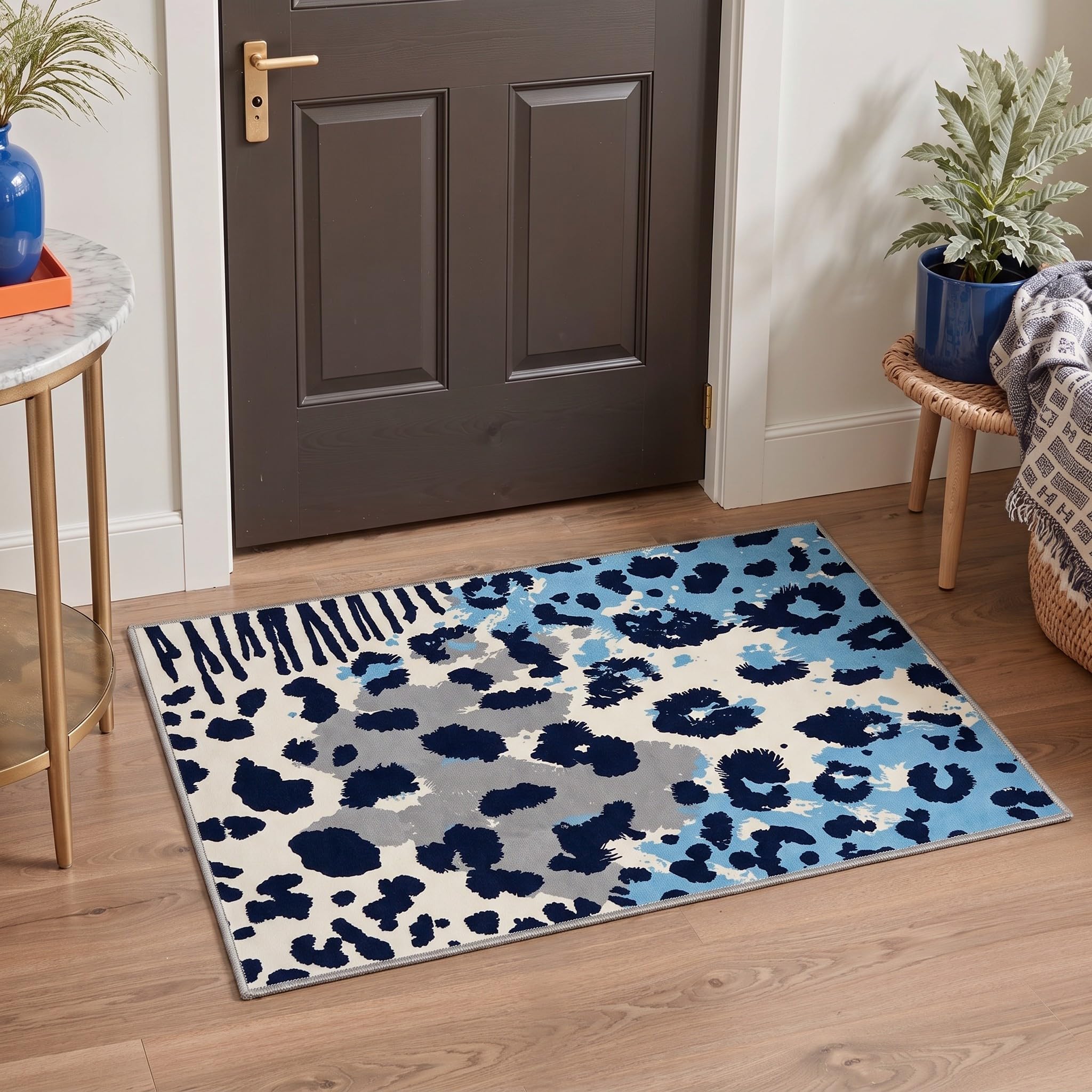 BEIMO Washable Rug Nature Bionic Indigo Bloom 40x60cm Hallway