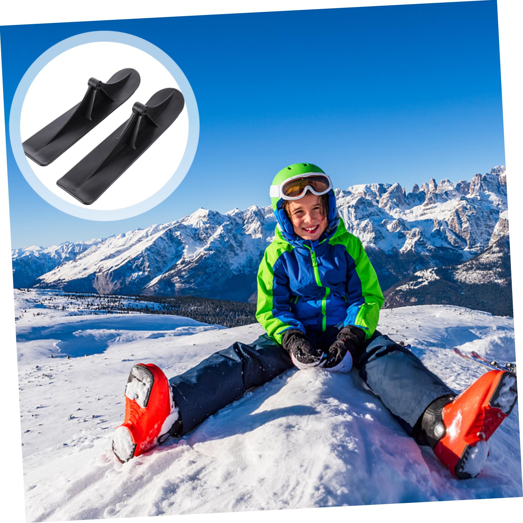 Sneeuwscooter-slee voor kinderen, 2-in-1 opvouwbare ski-scooter voor
