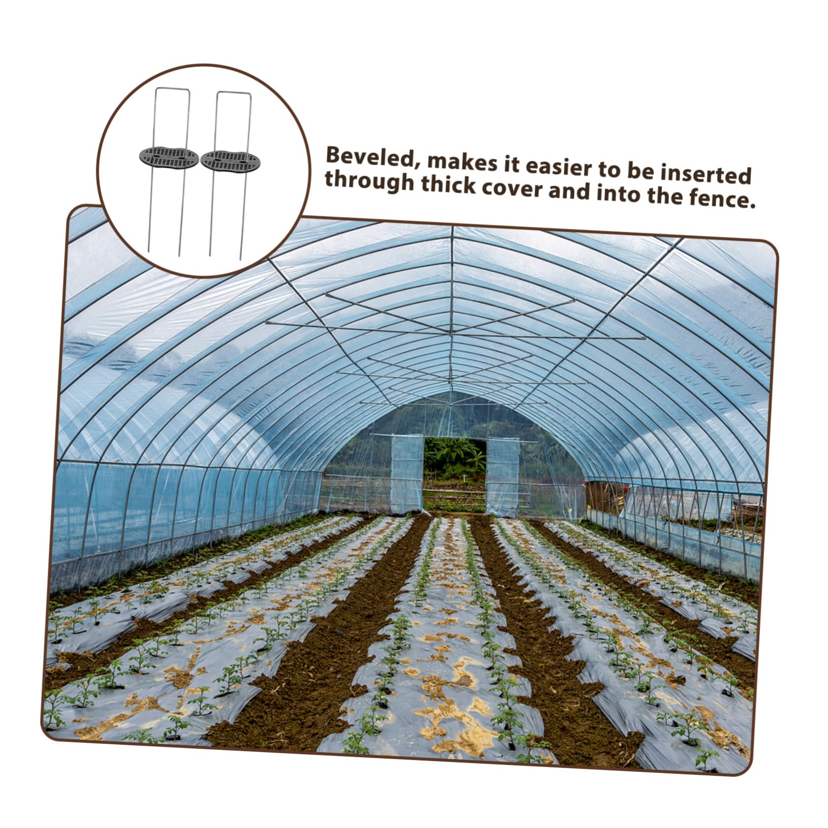 BESTonZON Picchetti da Forma U in Resistente con Guarnizioni Rinforzate per Fissaggio Recinzioni e Esterni Antiruggine e Leggeri per Domestico e Giardinaggio
