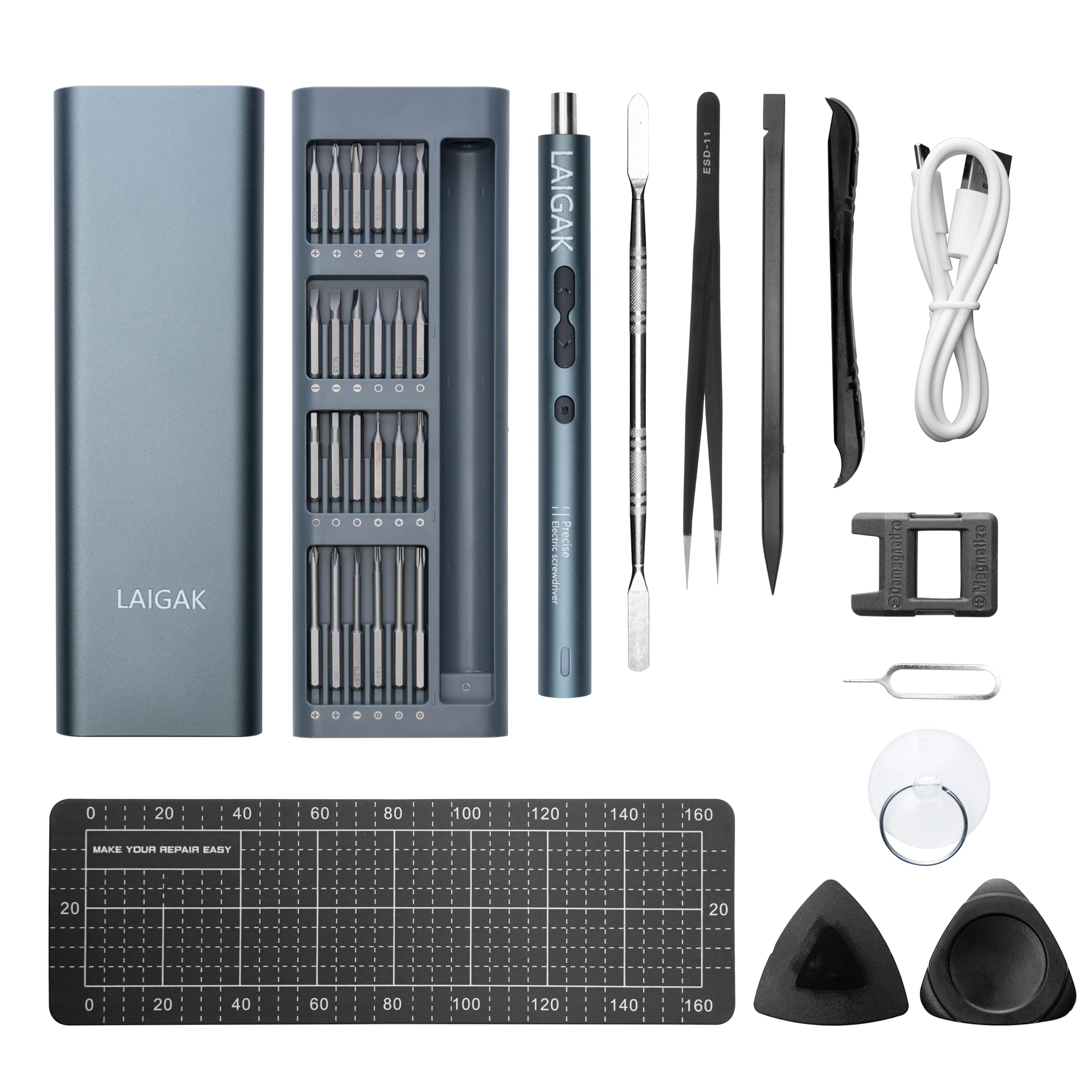 62-in-1 Electric Precision Power Screwdriver Set 48 Magnetic Bits Aluminum Rechargeable Portable Cordless Magnetic Repair Tool Kit for