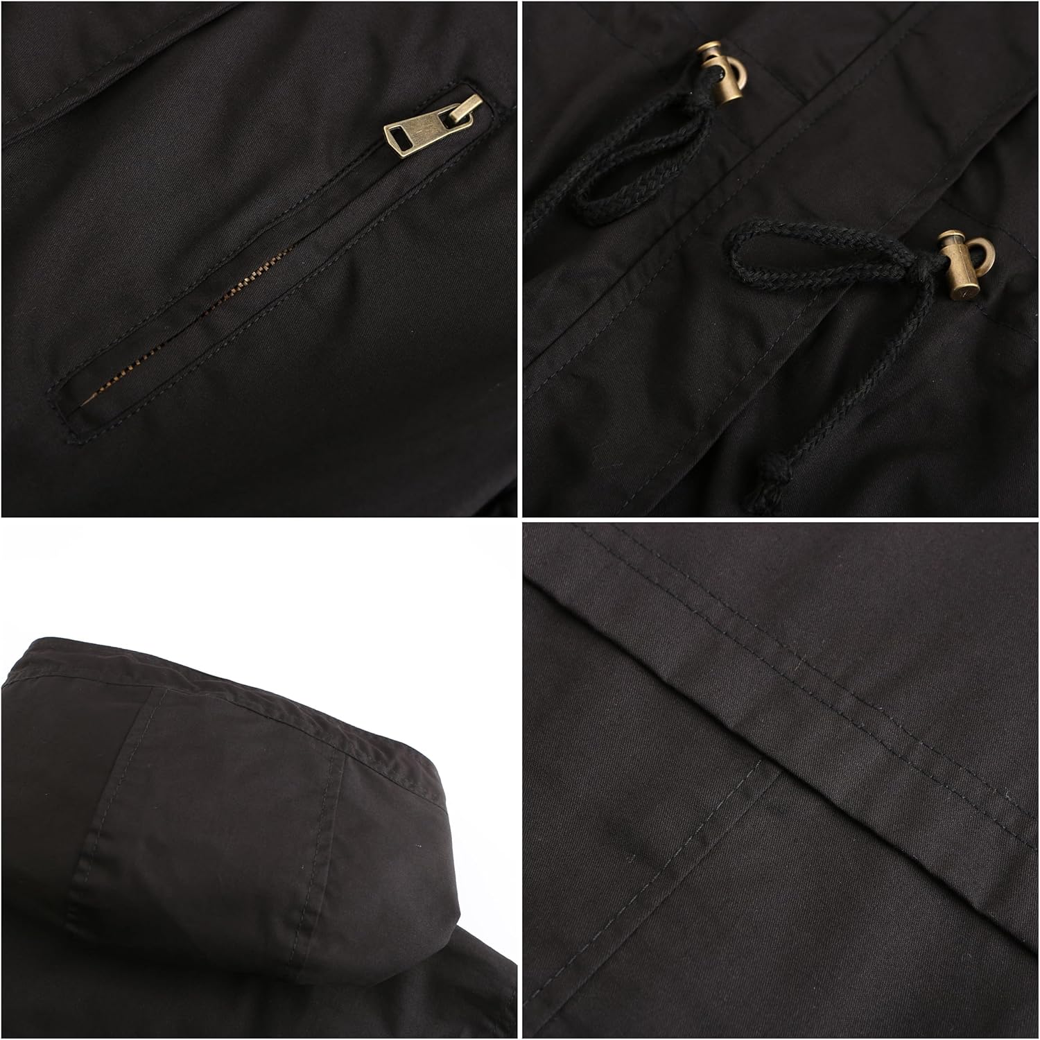 Women Trench Coat Windbreaker Zip Up Jacket With Pockets Casual Long Sleeve Outwear with Waist Drawstring - Image 8
