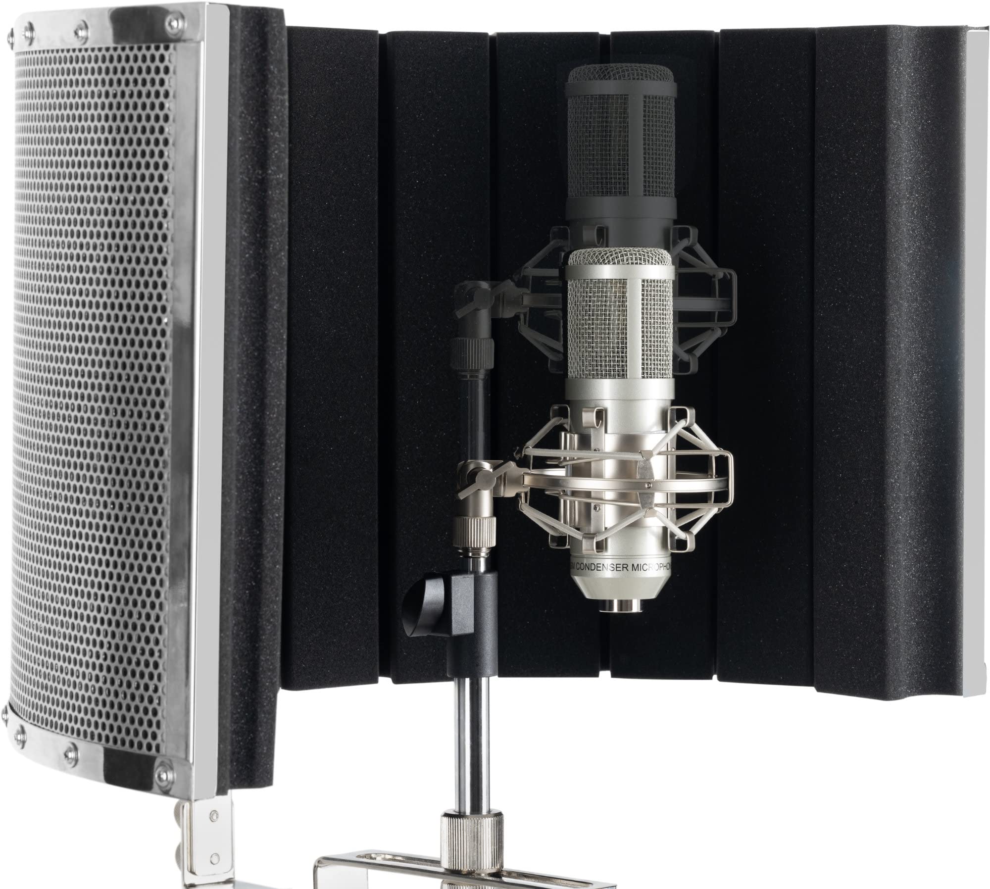 Pronomic MP-60 Micscreen, Absorbedor y difusor portátil, Peso: aprox. 2 kg | Evita reflexiones acústicas no deseadas o ecos, Compatible con casi cualquier soporte de micrófono estándar