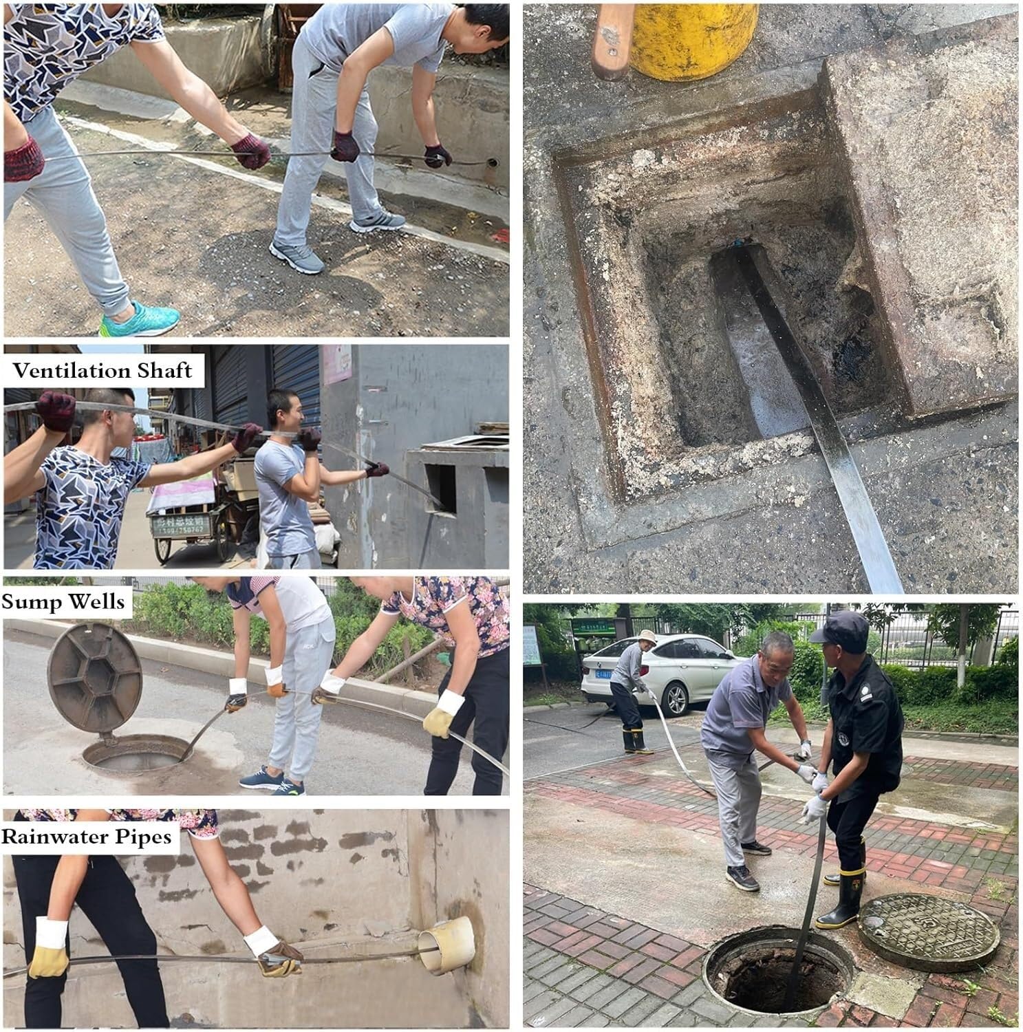 Serpiente de limpieza de drenaje resistente, cable de acero flexible de 66 pies, removedor de obstrucciones para fregadero, bañera, inodoro, serpiente de fontanería para desatascar bloqueos