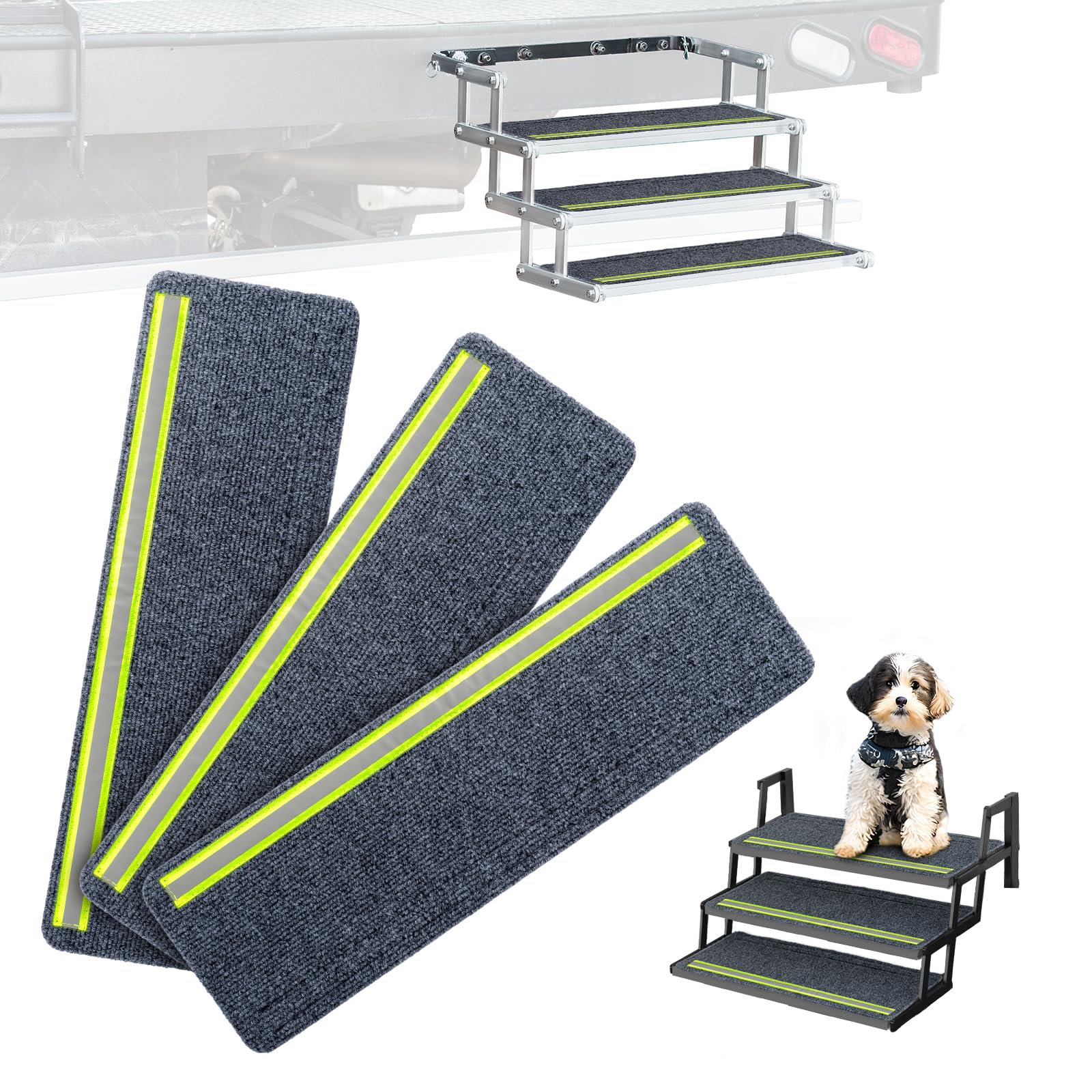 HOMEE 3 Pack RV Step Covers 24"x7.5" Fits RV, Trailer &amp; Truck Camper Steps